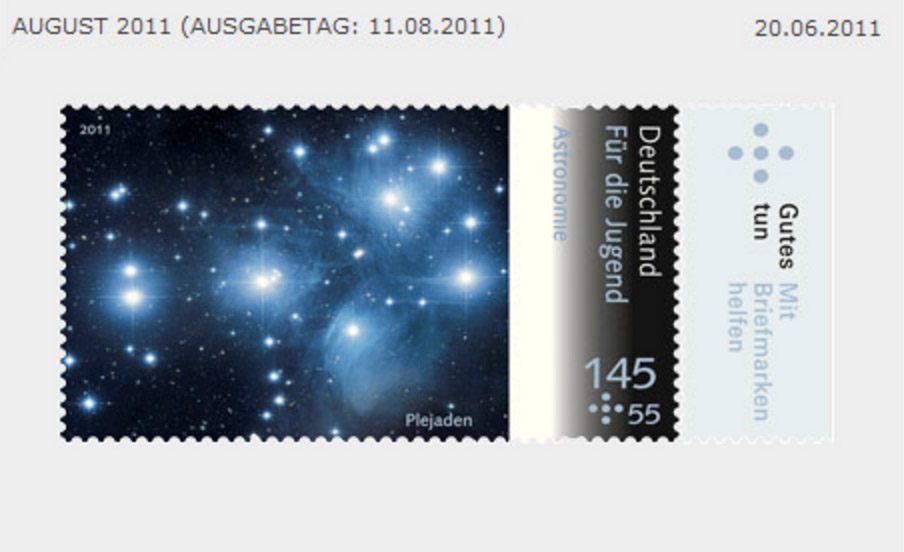 Image of the Pleiades on a German stamp
