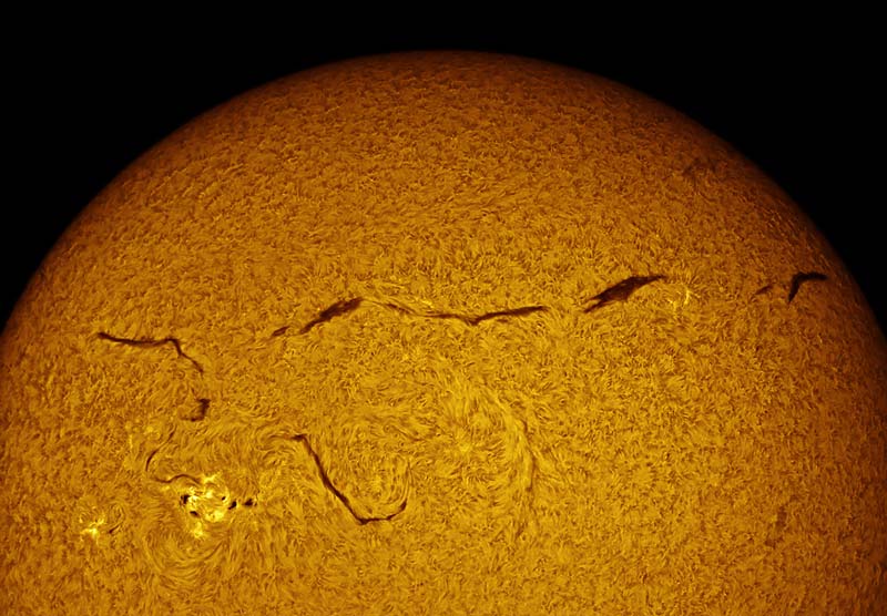 Solar filaments are simply prominences seen from above