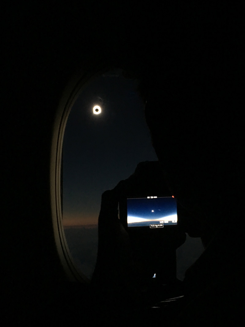 Mike Kentrianakis observing the total solar eclipse