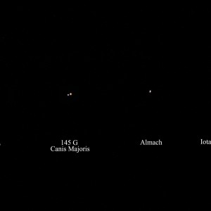 Colorful Doubles: Albireo, 145G Canis Majoris, Almach, and Iota Cancri