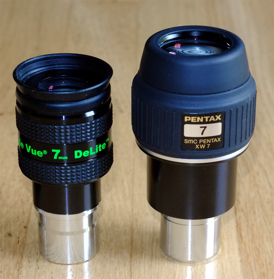 TeleVue Delite 7mm and 7mm Pentax Eyepiece